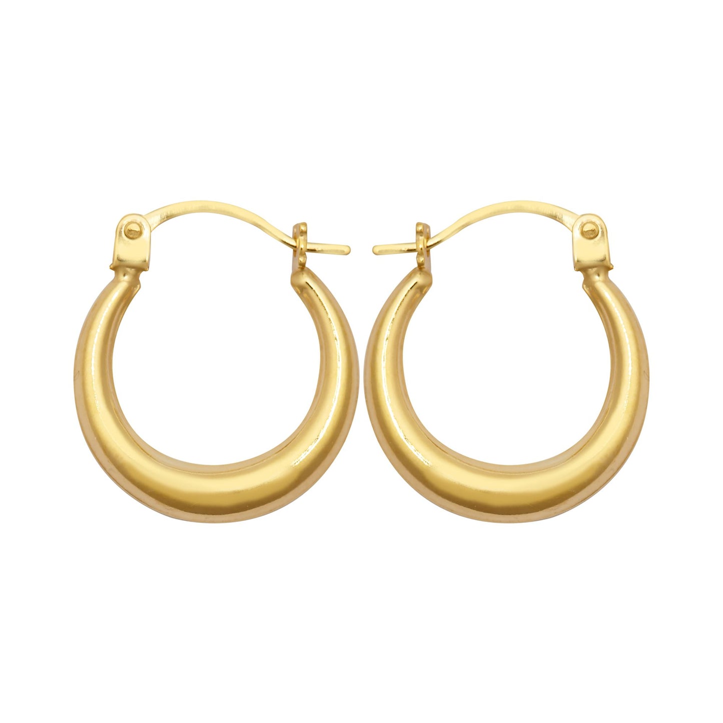 Ladies 9ct Gold  Graduating Crescent Moon Creole Earrings - JER792A