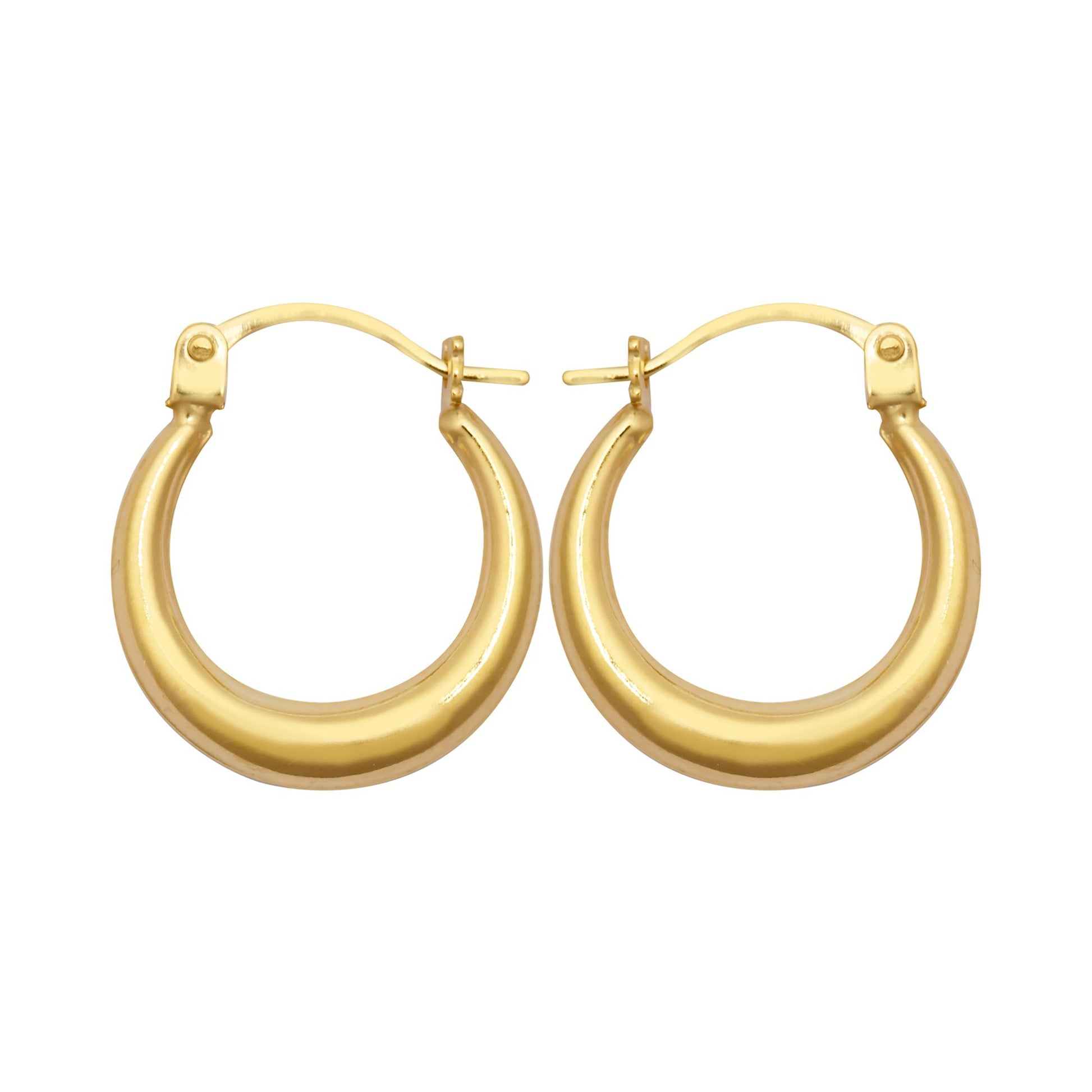 Ladies 9ct Gold  Graduating Crescent Moon Creole Earrings - JER792A