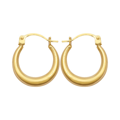 Ladies 9ct Gold  Graduating Crescent Moon Creole Earrings - JER792A