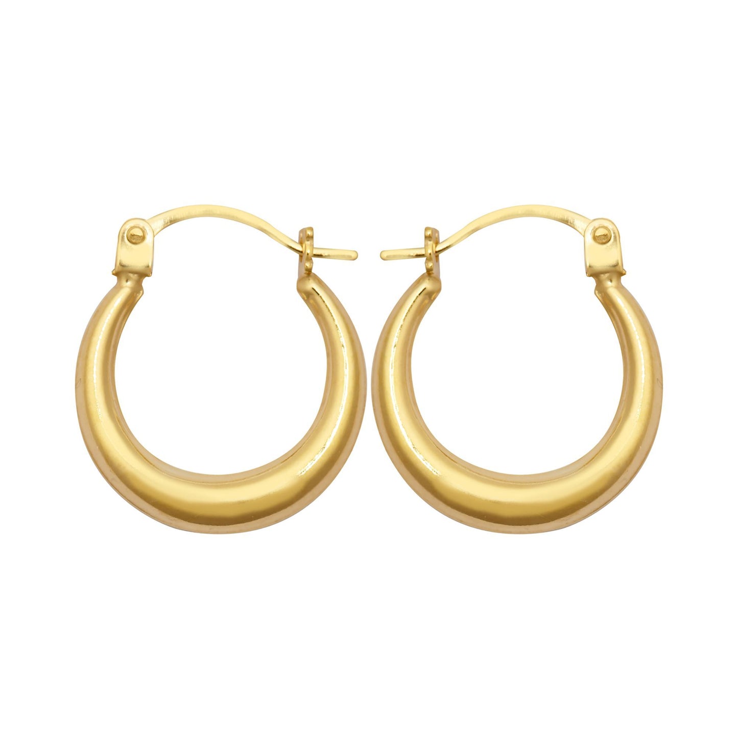 Ladies 9ct Gold  Graduating Crescent Moon Creole Earrings - JER792A