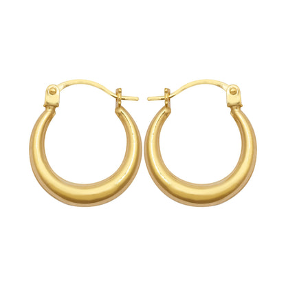 Ladies 9ct Gold  Graduating Crescent Moon Creole Earrings - JER792A