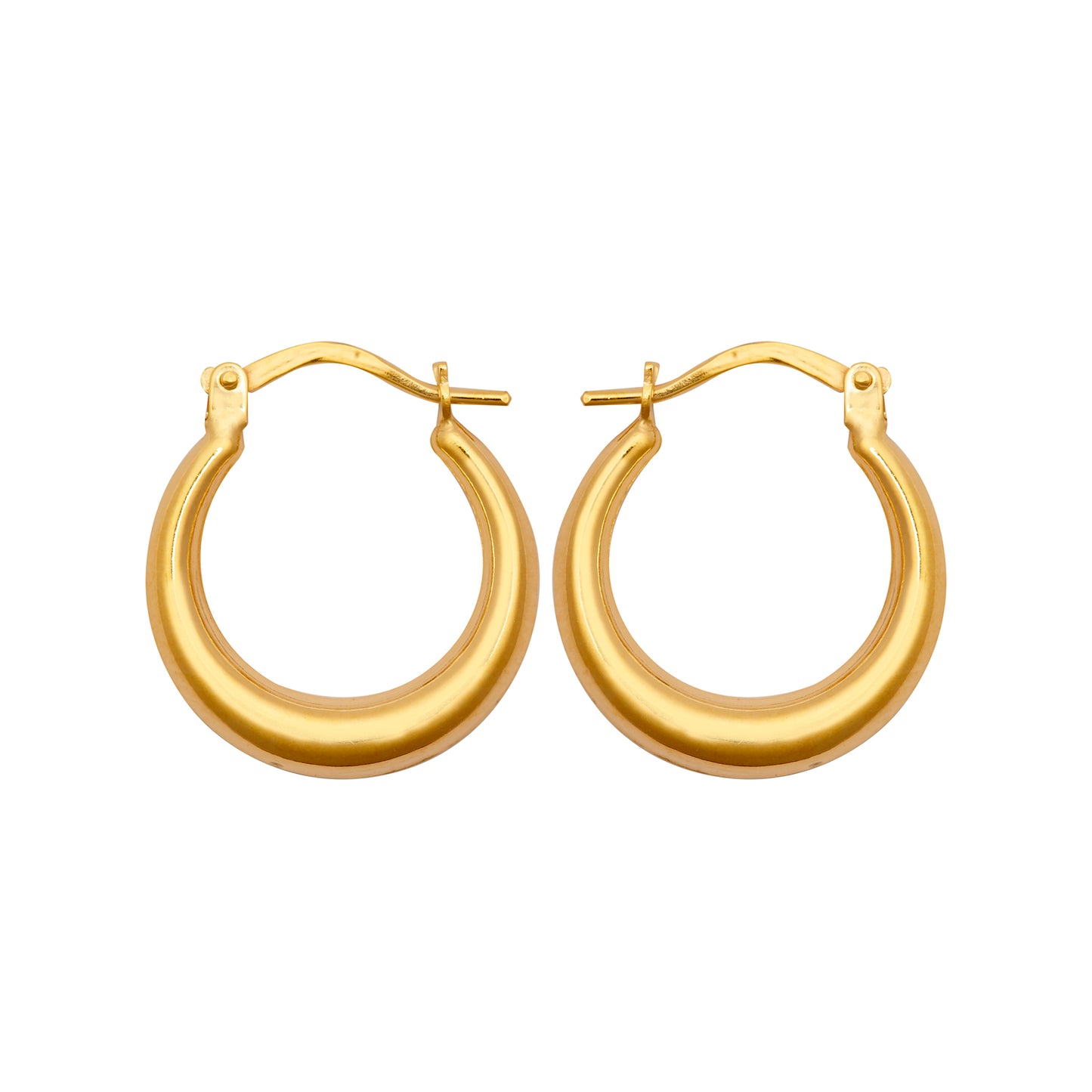 Ladies 9ct Gold  Graduating Crescent Moon Creole Earrings - JER792B