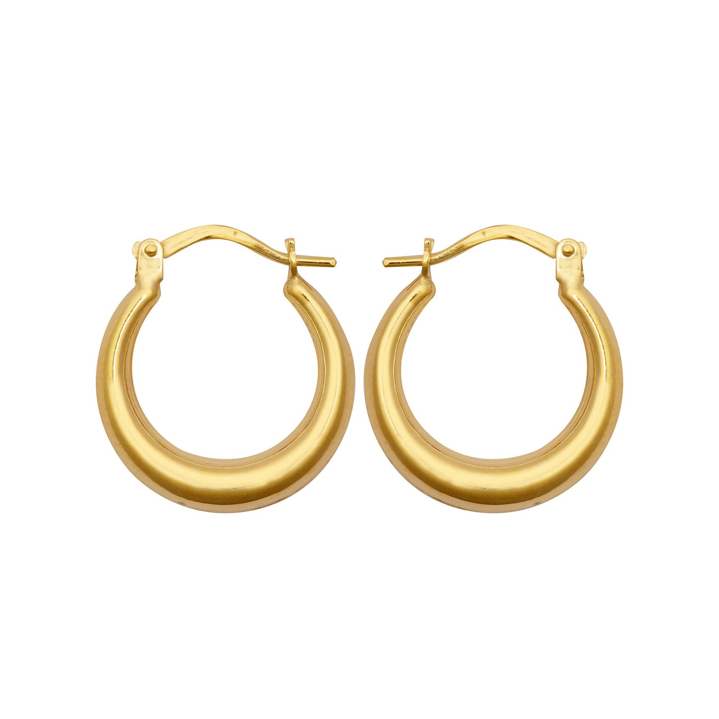 Ladies 9ct Gold  Graduating Crescent Moon Creole Earrings - JER792B