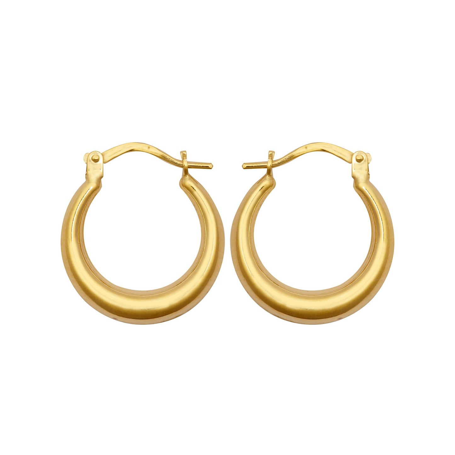 Ladies 9ct Gold  Graduating Crescent Moon Creole Earrings - JER792B