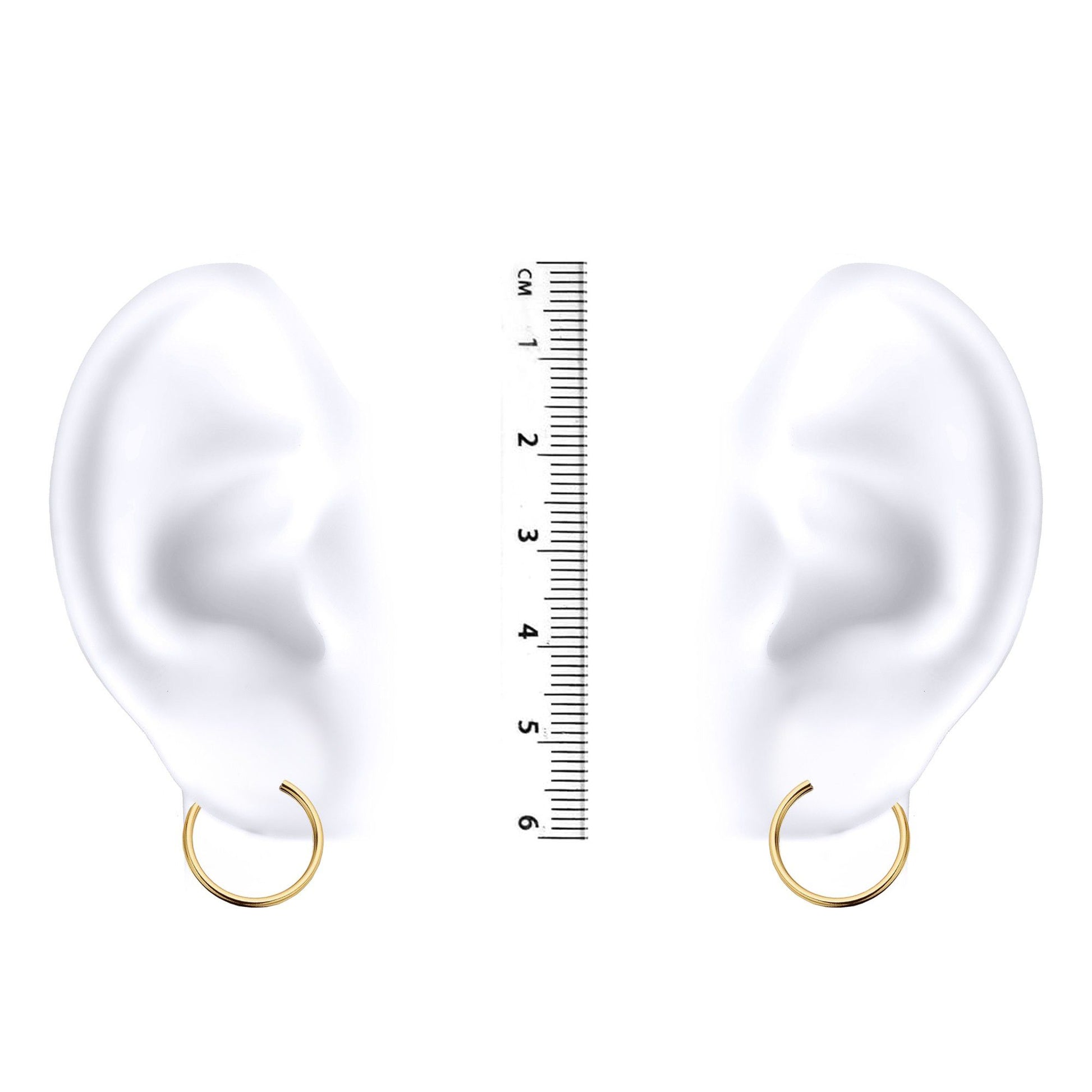 Ladies 9ct Gold  Plain Polished Sleeper 1mm Hoop Earrings 15mm - JER828A