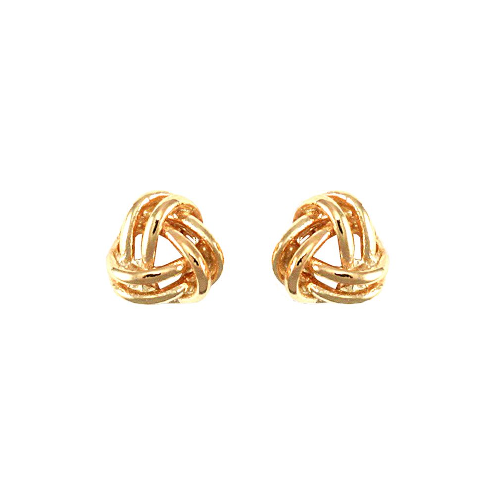 Ladies 9ct Gold  Wool Love Knot Stud Earrings - JES003
