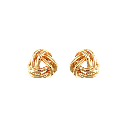 Ladies 9ct Gold  Wool Love Knot Stud Earrings - JES003