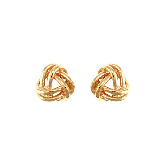 Ladies 9ct Gold  Wool Love Knot Stud Earrings - JES003