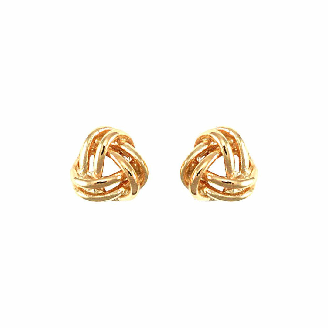Ladies 9ct Gold  Wool Love Knot Stud Earrings - JES003
