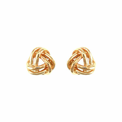 Ladies 9ct Gold  Wool Love Knot Stud Earrings - JES003
