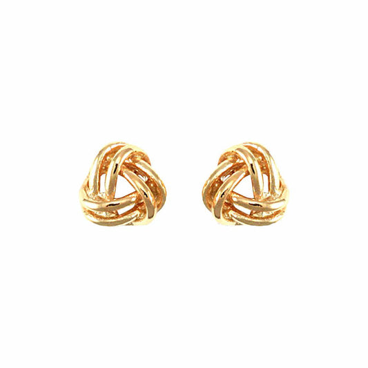 Ladies 9ct Gold  Wool Love Knot Stud Earrings - JES003