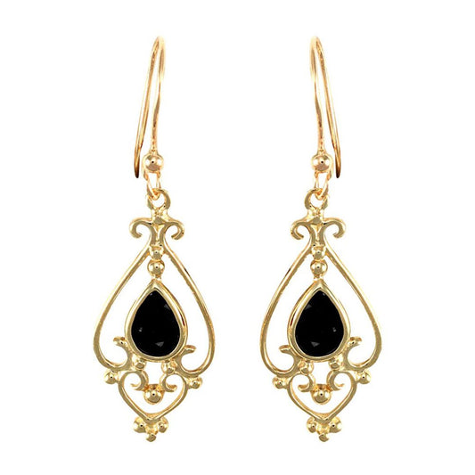 9ct Gold  Dark Sapphire Chandelier Drop Earrings 7x5mm 1½ Carats - JES117