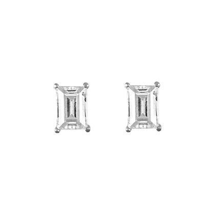 9ct White Gold  CZ 4 Claw Solitaire Stud Earrings, 7x5mm 2 Carats - JES132