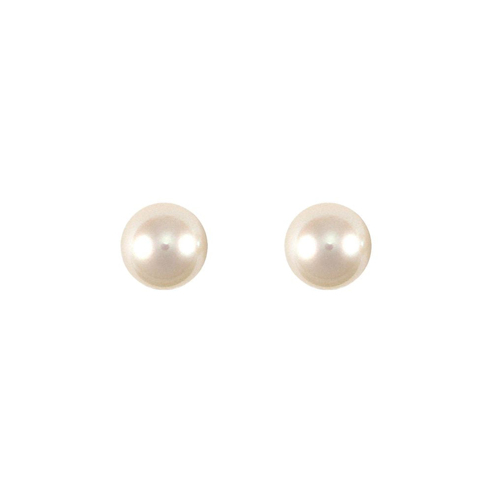 9ct Gold  Akoya Pearl Full Moon Stud Earrings 4-4.5mm - JES150
