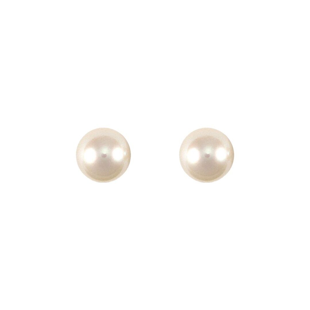 9ct Gold  Akoya Pearl Full Moon Stud Earrings 4-4.5mm - JES150