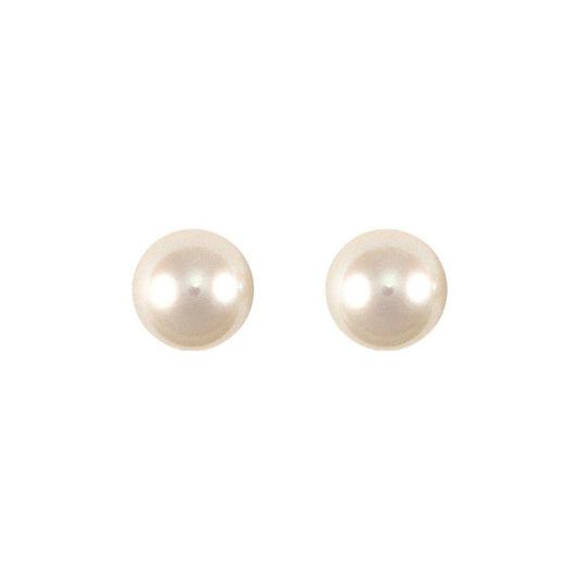 9ct Gold  Akoya Pearl Full Moon Stud Earrings 4.5-5mm - JES151