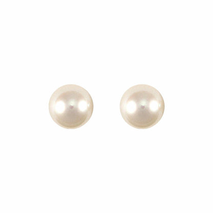 9ct Gold  Akoya Pearl Full Moon Stud Earrings 4.5-5mm - JES151