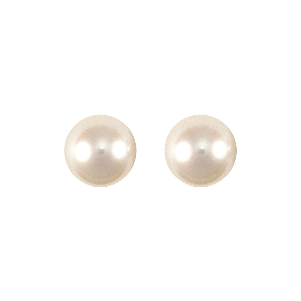 9ct Gold  Akoya Pearl Full Moon Stud Earrings 5.5-6mm - JES152