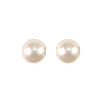 9ct Gold  Akoya Pearl Full Moon Stud Earrings 5.5-6mm - JES152