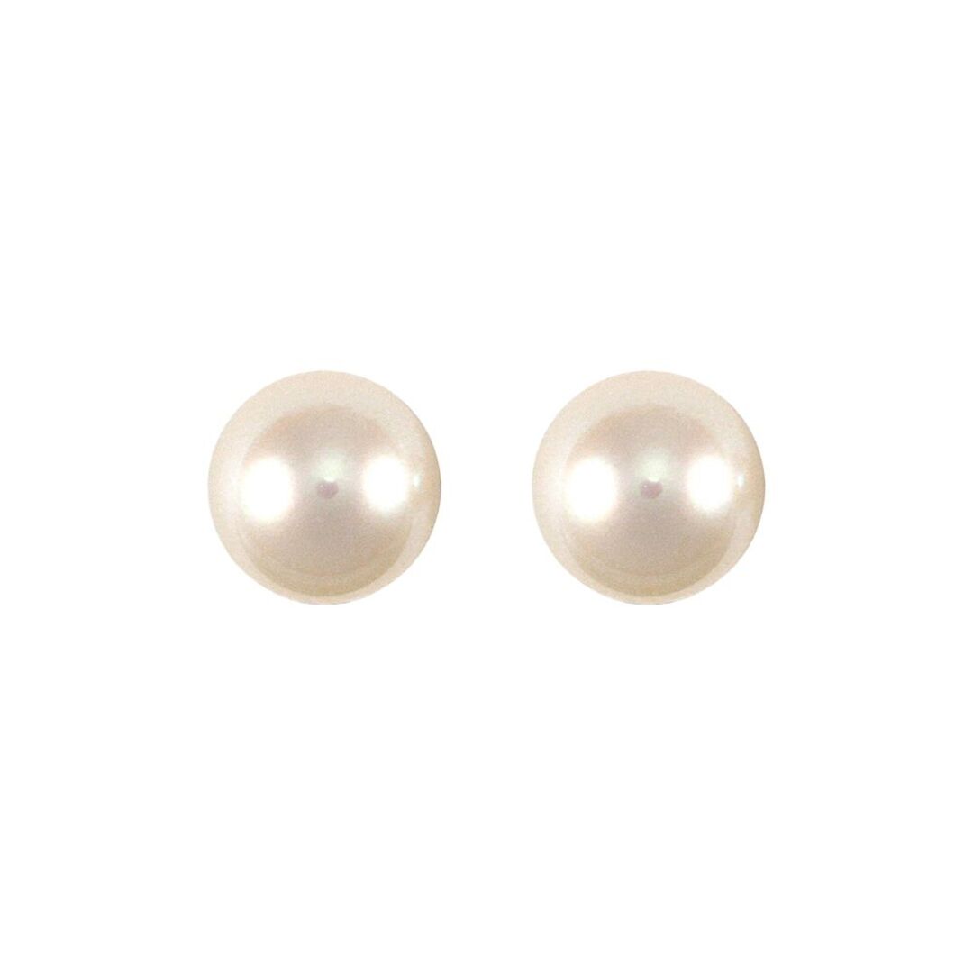 9ct Gold  Akoya Pearl Full Moon Stud Earrings 5.5-6mm - JES152