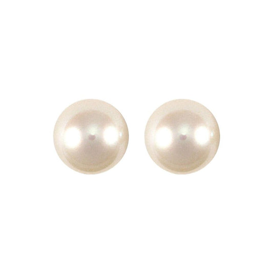 9ct Gold  Akoya Pearl Full Moon Stud Earrings 7.5-8mm - JES154