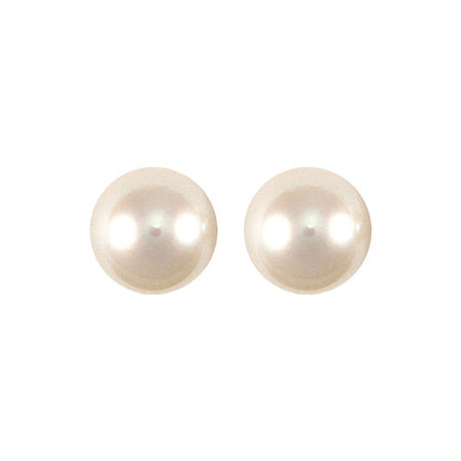 9ct Gold  Akoya Pearl Full Moon Stud Earrings 7.5-8mm - JES154