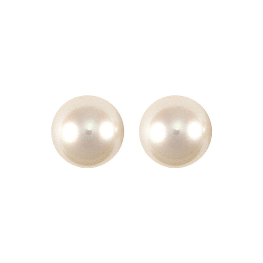 9ct Gold  Akoya Pearl Full Moon Stud Earrings 7.5-8mm - JES154