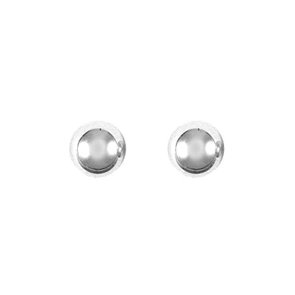 9ct White Gold  Ball Bead Stud Earrings, 4mm - JES156