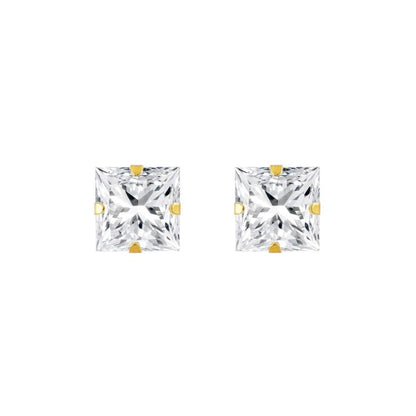 9ct Gold  CZ Claw Set Solitaire Stud Earrings, 6mm 2½ Carats - JES181