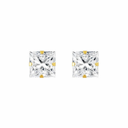 9ct Gold  CZ Claw Set Solitaire Stud Earrings, 6mm - JES181
