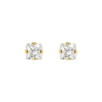 9ct Gold  CZ Claw Set Solitaire Stud Earrings, 4mm 1 Carat - JES196