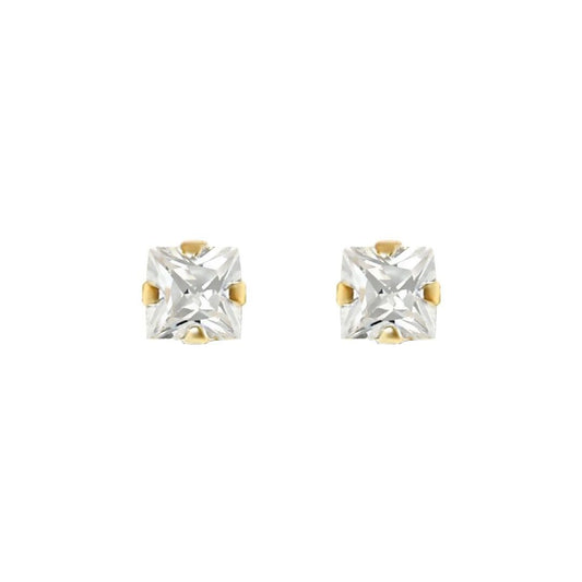 9ct Gold  CZ Claw Set Solitaire Stud Earrings, 4mm 1 Carat - JES196