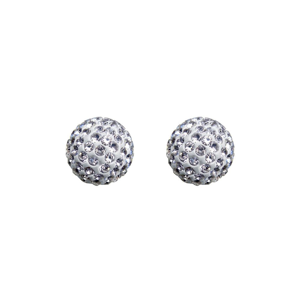 9ct Gold  Crystal Disco Ball Stud Earrings, 8mm - JES212