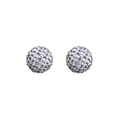9ct Gold  Crystal Disco Ball Stud Earrings, 8mm - JES212