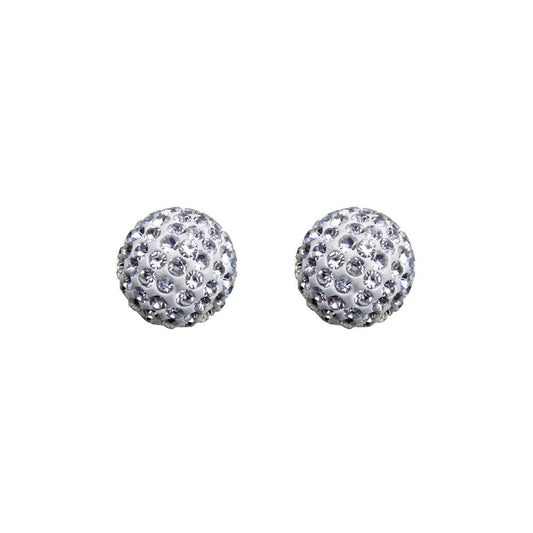 9ct Gold  Crystal Disco Ball Stud Earrings, 8mm - JES212