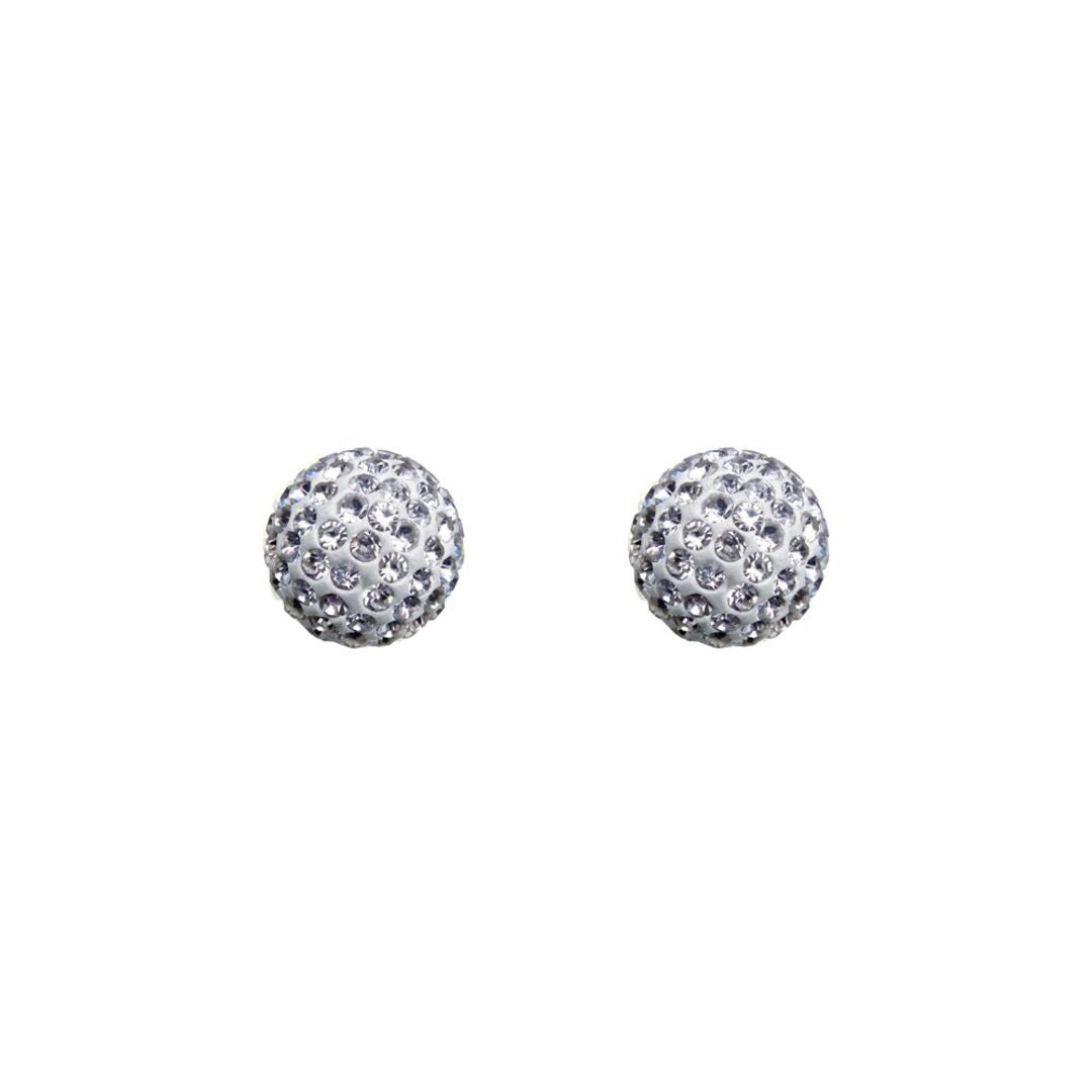 9ct Gold  Crystal Disco Ball Stud Earrings, 6mm - JES214