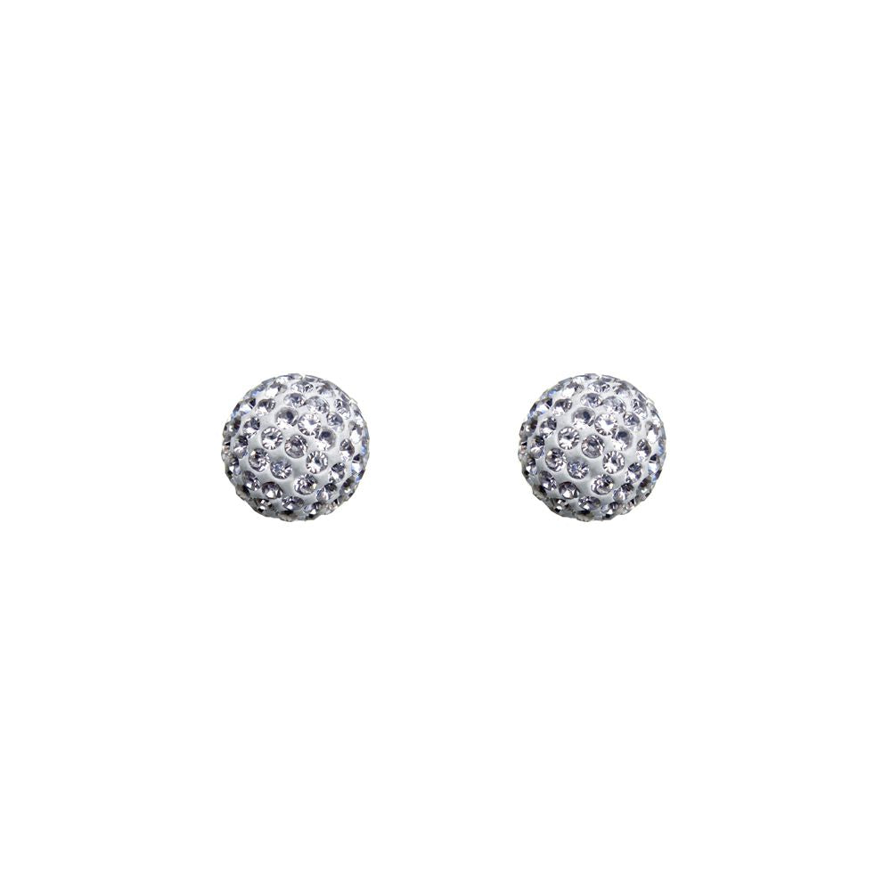 9ct Gold  Crystal Disco Ball Stud Earrings, 10mm - JES215
