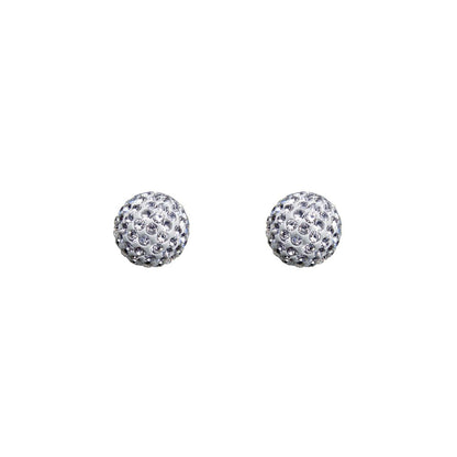 9ct Gold  Crystal Disco Ball Stud Earrings, 10mm - JES215