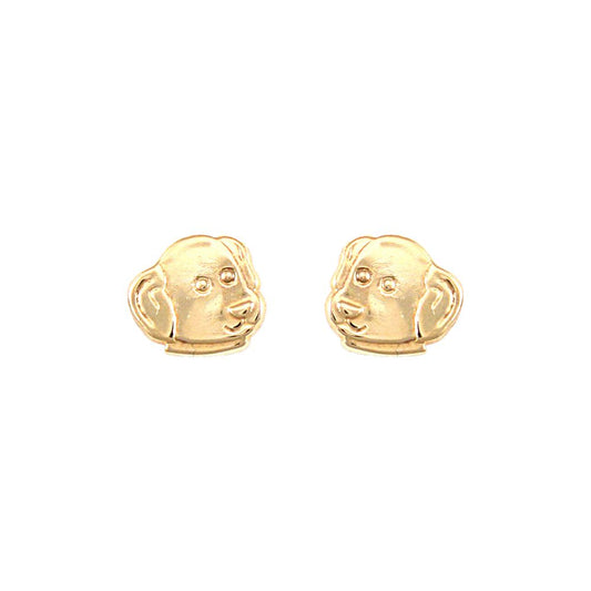 Ladies 9ct Gold  Puppy Dog Head Stud Earrings - JES248