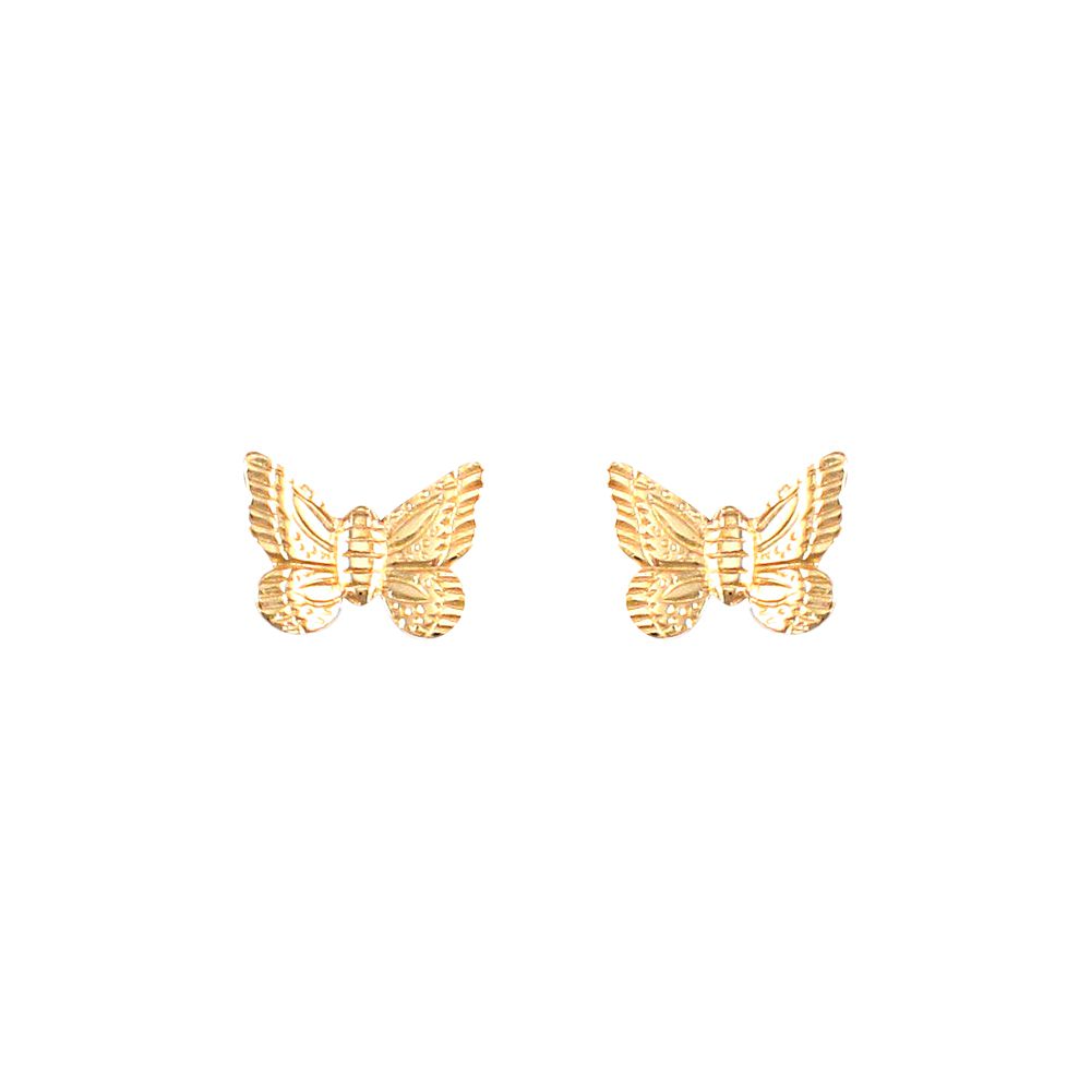 Ladies 9ct Gold  Butterfly Stud Earrings - JES250