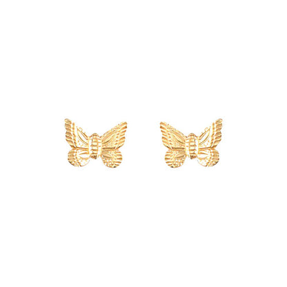 Ladies 9ct Gold  Butterfly Stud Earrings - JES250