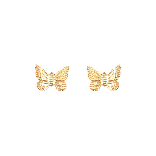 Ladies 9ct Gold  Butterfly Stud Earrings - JES250