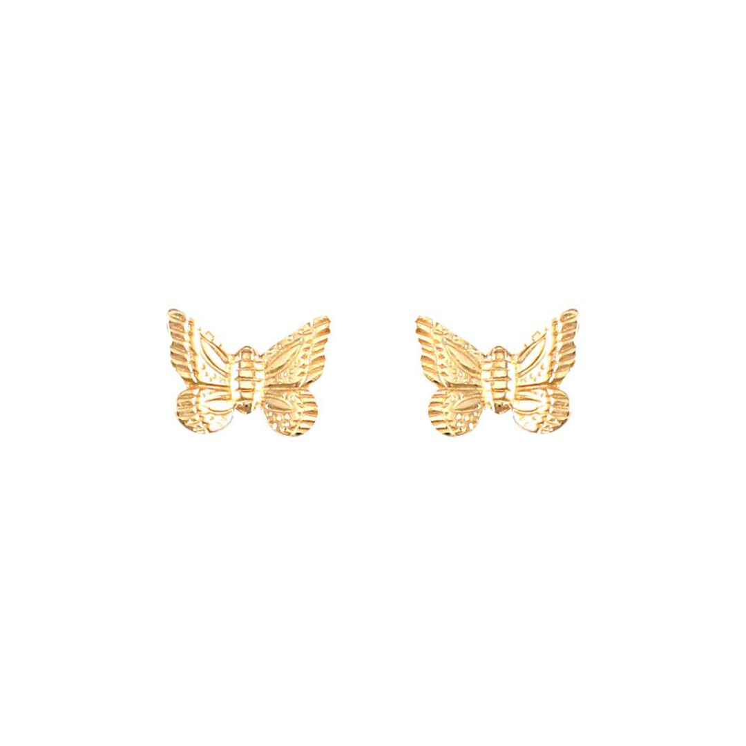 Ladies 9ct Gold  Butterfly Stud Earrings - JES250