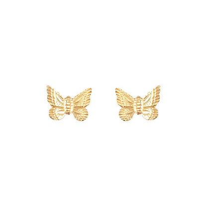 Ladies 9ct Gold  Butterfly Stud Earrings - JES250