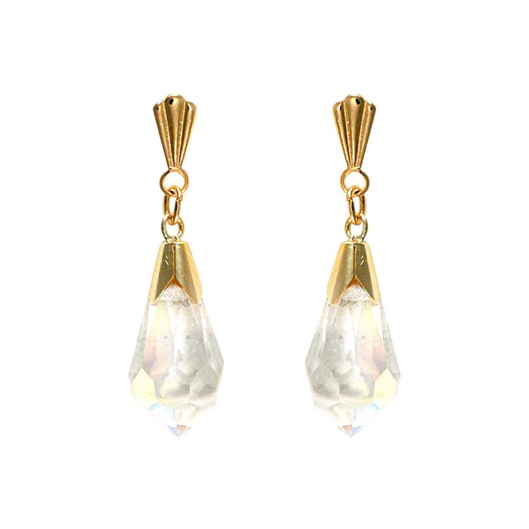 9ct Gold  Rainbow Crystal Chandelier Tears of Joy Drop Earrings - JES287