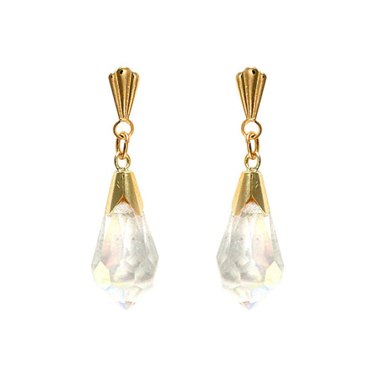 9ct Gold  Rainbow Crystal Chandelier Tears of Joy Drop Earrings - JES287