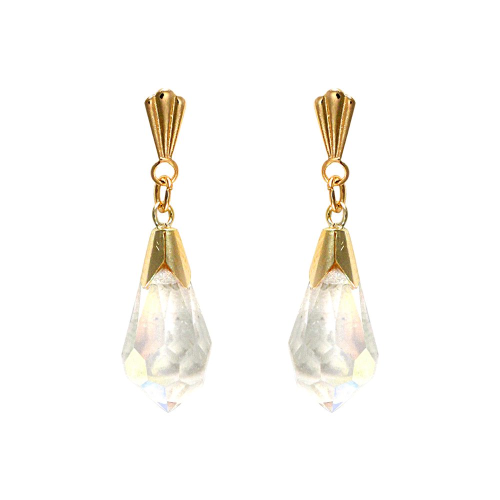 9ct Gold  Rainbow Crystal Chandelier Tears of Joy Drop Earrings - JES287
