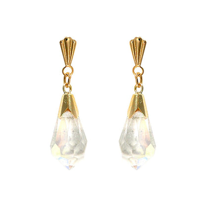 9ct Gold  Rainbow Crystal Chandelier Tears of Joy Drop Earrings - JES287