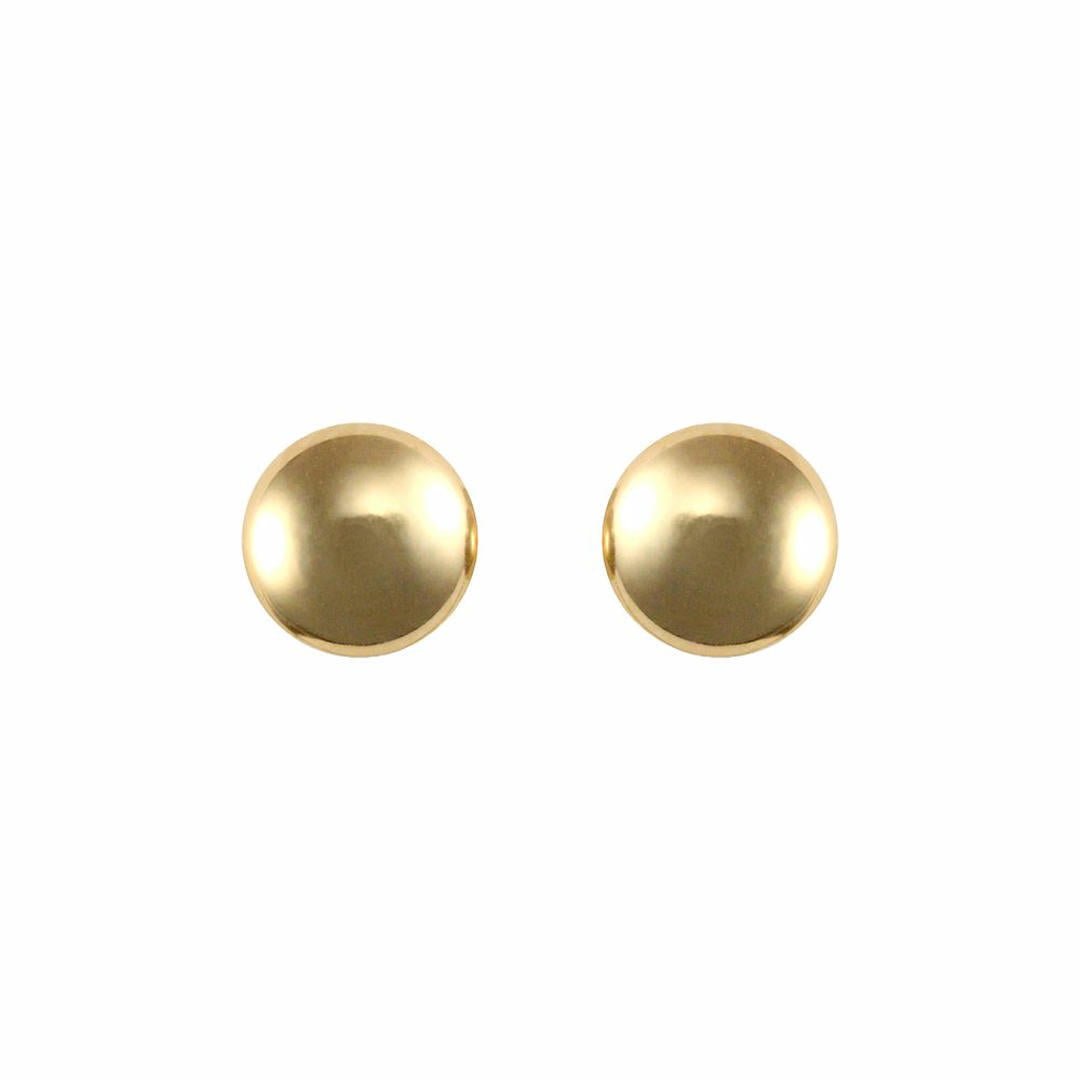 Ladies 9ct Gold  Button Pebble Stud Earrings, 6mm - JES308