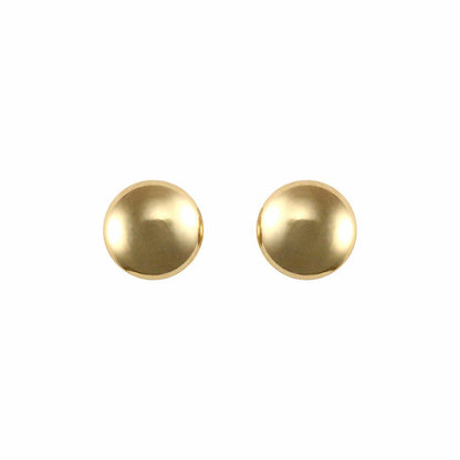 Ladies 9ct Gold  Button Pebble Stud Earrings, 6mm - JES308